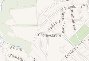 Čáslavského v obci Roztoky - mapa ulice