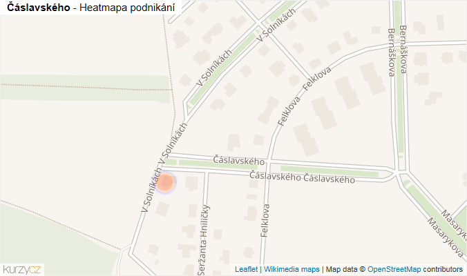Mapa Čáslavského - Firmy v ulici.
