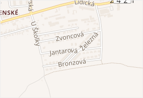 Jantarová v obci Roztoky - mapa ulice