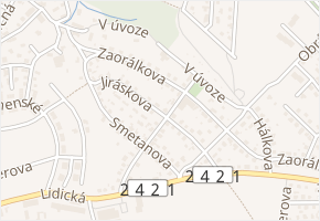 Jiráskova v obci Roztoky - mapa ulice