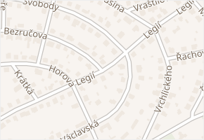 Legií v obci Roztoky - mapa ulice