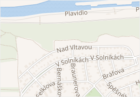 Nad Vltavou v obci Roztoky - mapa ulice