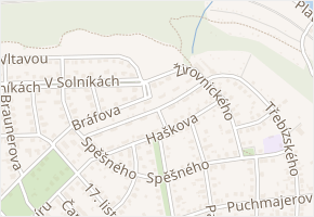 Olbrachtova v obci Roztoky - mapa ulice