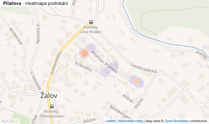 Mapa Pilařova - Firmy v ulici.