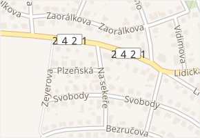 Plzeňská v obci Roztoky - mapa ulice