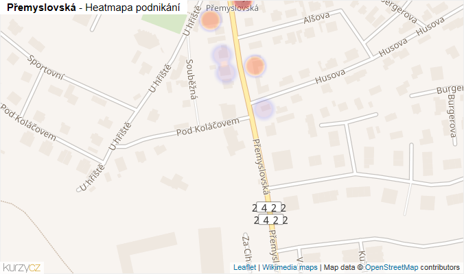 Mapa Přemyslovská - Firmy v ulici.