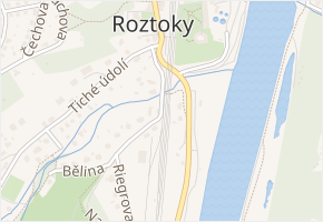 Riegrova v obci Roztoky - mapa ulice