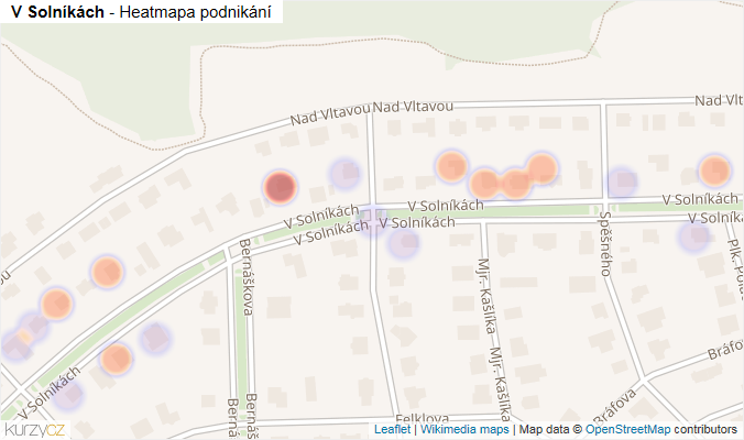 Mapa V Solníkách - Firmy v ulici.
