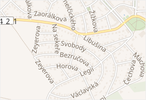 Vančurova v obci Roztoky - mapa ulice