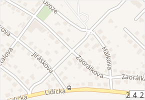 Zaorálkova v obci Roztoky - mapa ulice