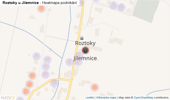 Mapa Roztoky u Jilemnice - Firmy v části obce.