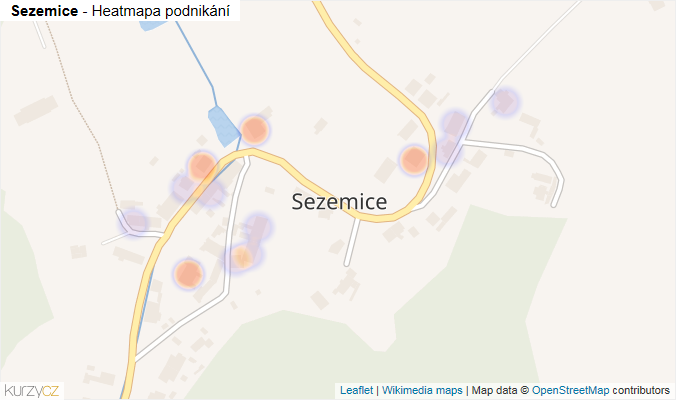 Mapa Sezemice - Firmy v části obce.