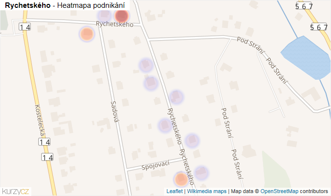 Mapa Rychetského - Firmy v ulici.