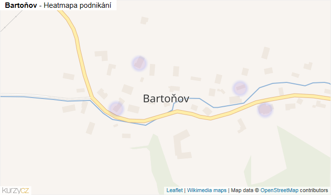 Mapa Bartoňov - Firmy v části obce.