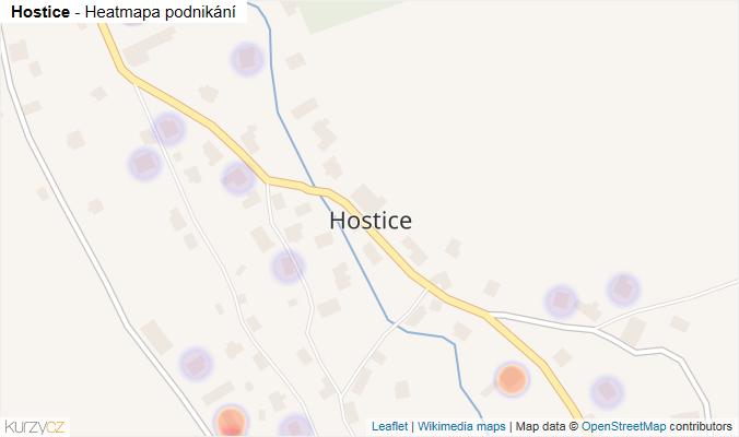 Mapa Hostice - Firmy v části obce.