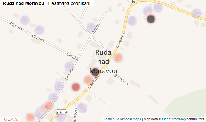 Mapa Ruda nad Moravou - Firmy v části obce.