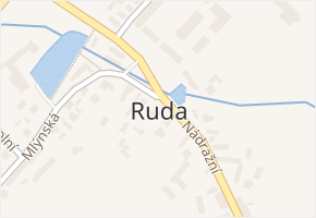 Ruda v obci Ruda - mapa části obce