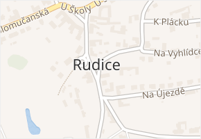 Rudice v obci Rudice - mapa části obce