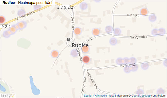 Mapa Rudice - Firmy v části obce.