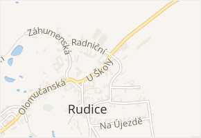 U Školy v obci Rudice - mapa ulice
