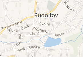 Hornická v obci Rudolfov - mapa ulice