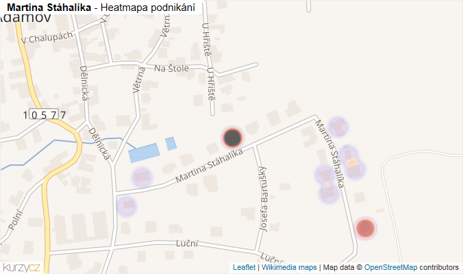 Mapa Martina Stáhalíka - Firmy v ulici.