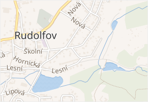 Růžová v obci Rudolfov - mapa ulice