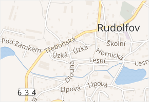 Úzká v obci Rudolfov - mapa ulice