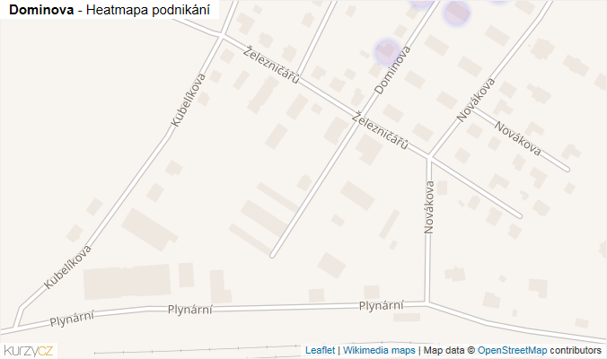 Mapa Dominova - Firmy v ulici.