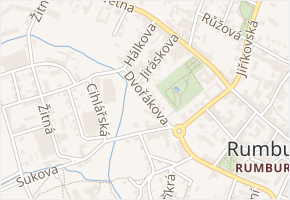 Dvořákova v obci Rumburk - mapa ulice