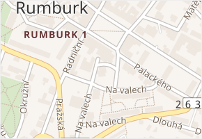 Na valech v obci Rumburk - mapa ulice