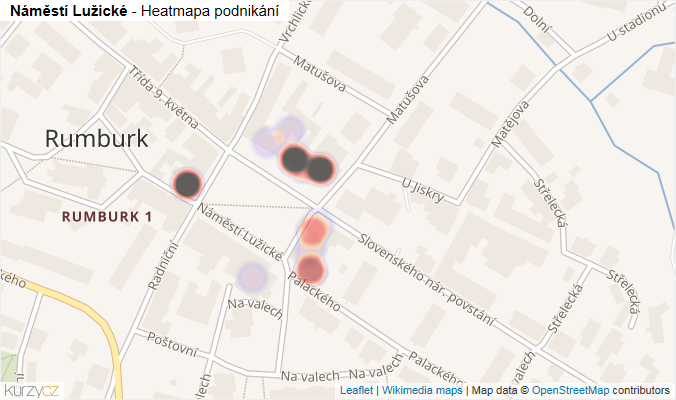 Mapa Náměstí Lužické - Firmy v ulici.