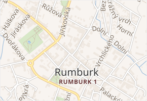 Nerudova v obci Rumburk - mapa ulice