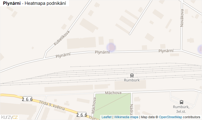 Mapa Plynární - Firmy v ulici.