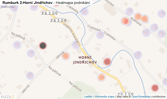 Mapa Rumburk 2-Horní Jindřichov - Firmy v části obce.