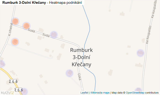 Mapa Rumburk 3-Dolní Křečany - Firmy v části obce.