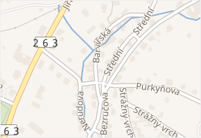 Střední v obci Rumburk - mapa ulice