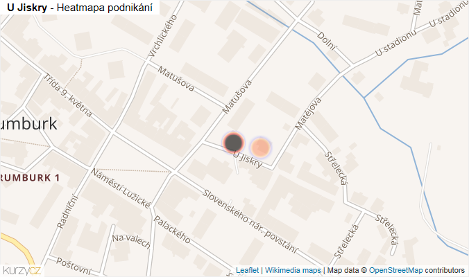 Mapa U Jiskry - Firmy v ulici.