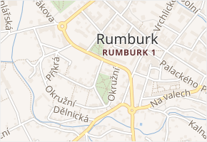 U parku v obci Rumburk - mapa ulice
