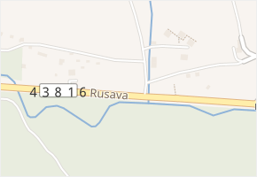 Ráztoka v obci Rusava - mapa ulice