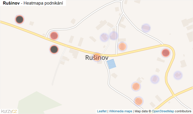 Mapa Rušinov - Firmy v části obce.