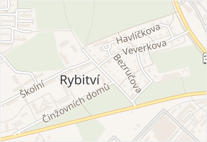 Čapkova v obci Rybitví - mapa ulice