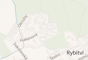 Hakenova v obci Rybitví - mapa ulice
