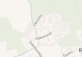 Komenského v obci Rybitví - mapa ulice