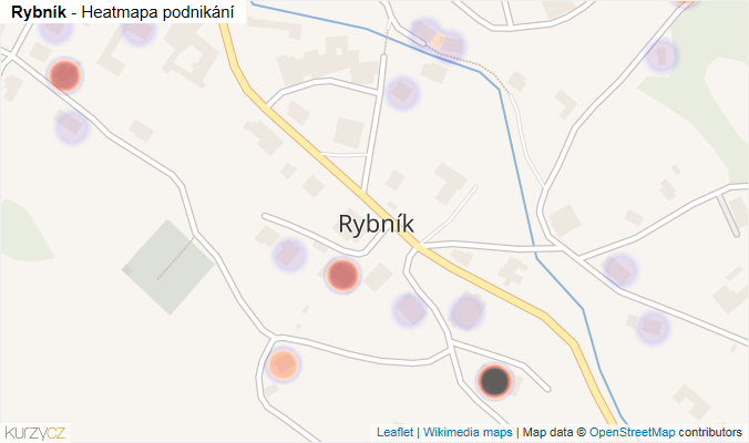 Mapa Rybník - Firmy v části obce.