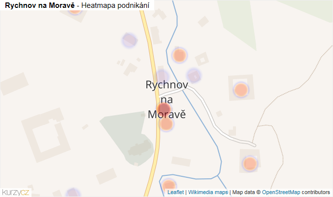 Mapa Rychnov na Moravě - Firmy v části obce.