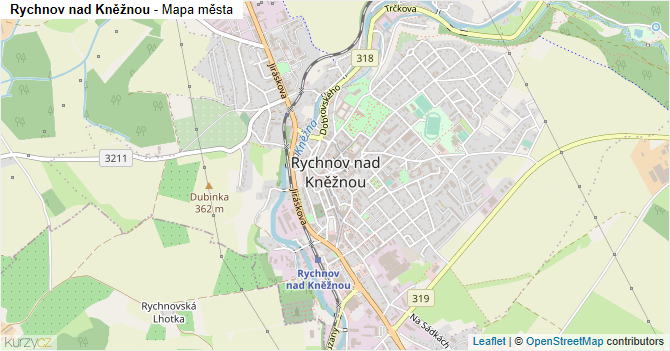 Rychnov nad Kněžnou - mapa města