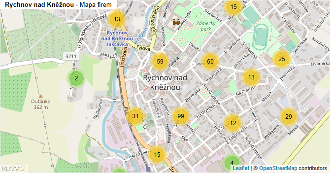 Rychnov nad Kněžnou - mapa firem