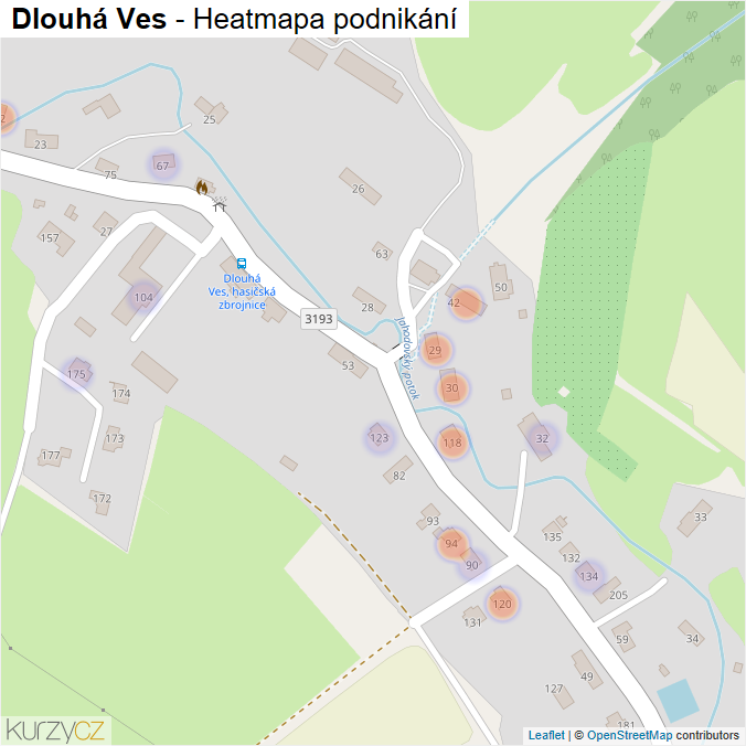 Mapa Dlouhá Ves - Firmy v části obce.