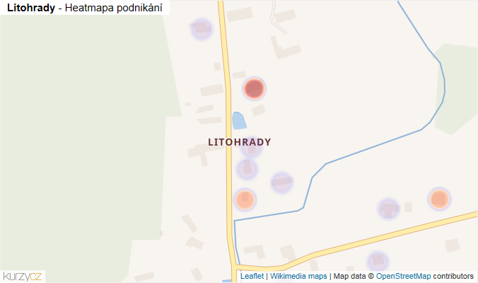 Mapa Litohrady - Firmy v části obce.